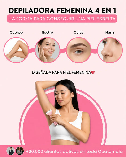 Maquina depiladora recargable 4 en 1 | Piel Lisa Sin Irritación