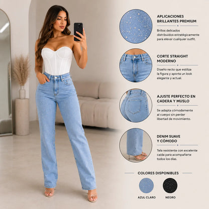 Jean Crystal™ | Comodidad, estilo y brillo en una sola prenda (FALTA)